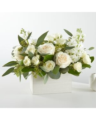 Fresh Linen Box Flower Arrangement