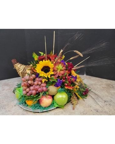 Cornucopia Gift Centerpiece Specialty Arrangement