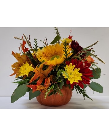 Fall Pumpkin Flower Arrangement