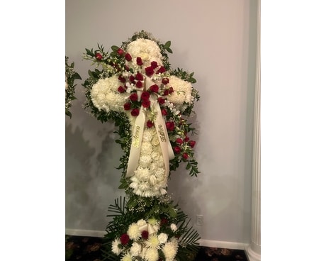 Funeral Cross Flower Arrangement