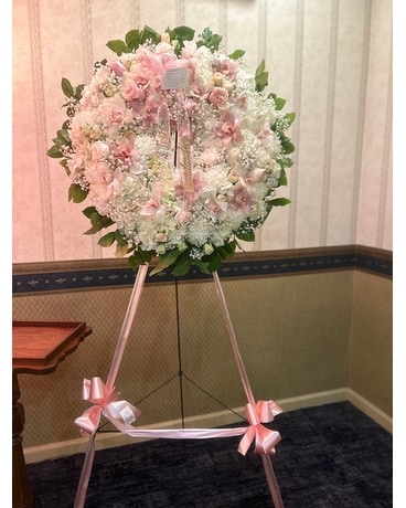 pink wreath Flower Arrangement