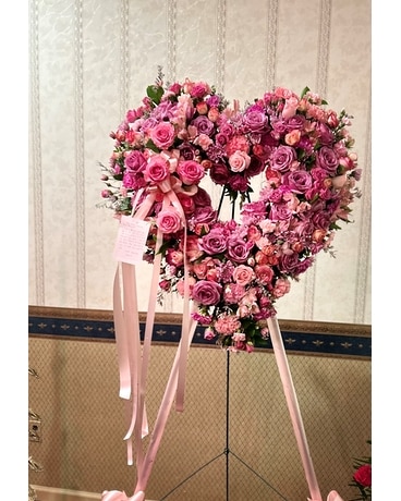 Pink Open Heart Spray Flower Arrangement