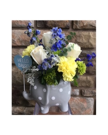 New Baby Boy Elephant Flower Arrangement