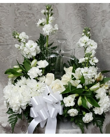 Forever Cross Flower Arrangement