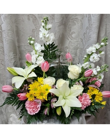 Spring Time Cross Flower Arrangement