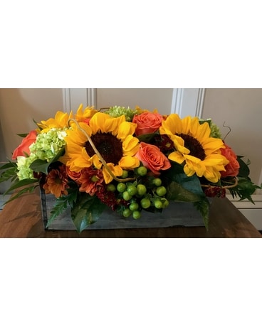 Happy Days Fall Wooden Box Flower Arrangement