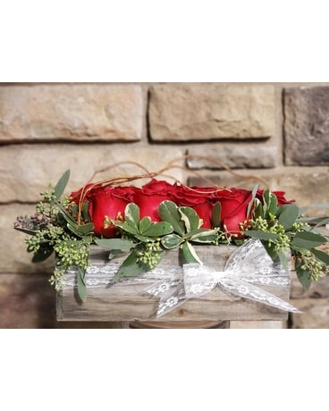 Rustic Valentine's Day Flower Arrangement