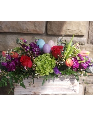 Country Flower Box Flower Arrangement