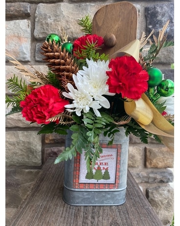Christmas Box Flower Arrangement