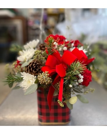 Christmas Plaid Flower Arrangement