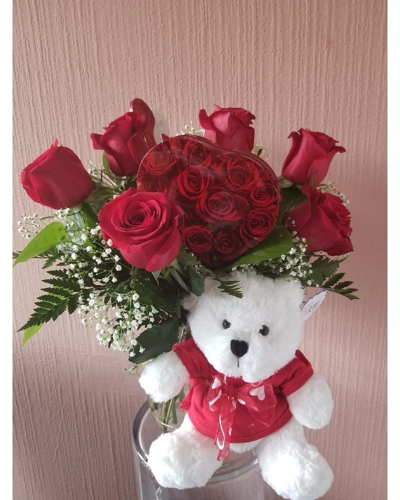 Red rose teddy bear online