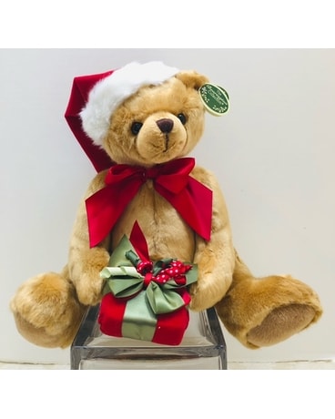 Holding Presents Bear Flower Arrangement
