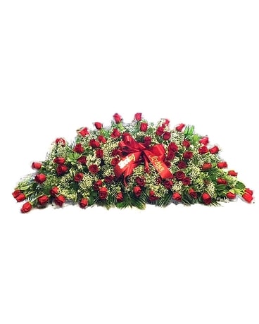 Red Rose Casket Spray Funeral Casket Spray Flowers