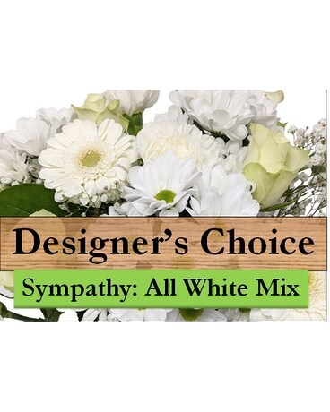 Sympathy Arrangement: All White Mix ($50-$150) Flower Arrangement