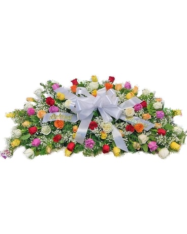 Colorful Rose Casket Spray Funeral Casket Spray Flowers