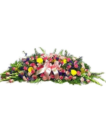 Spring Mix Casket Spray- Color Mix: B Flower Arrangement