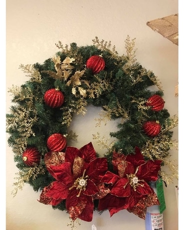 Red and Gold Christmas Wreath Custom product