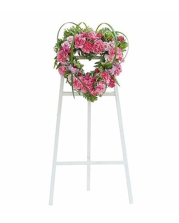 Peaceful Pink Heart Spray Flower Arrangement