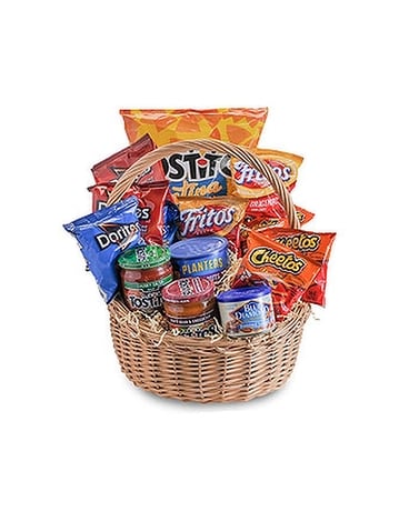 Snack Basket Flower Arrangement