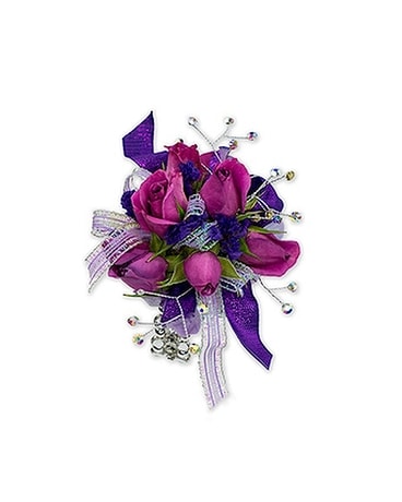 Royal Purple Wrist Corsage Flower Arrangement