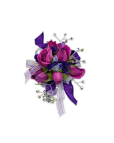 purple wrist corsage