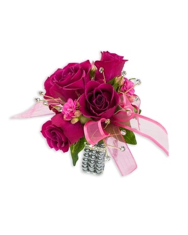 Fuchsia Wrist Corsage Flower Arrangement