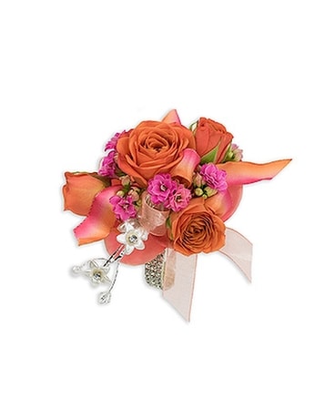 Sherbet Wrist Corsage Flower Arrangement