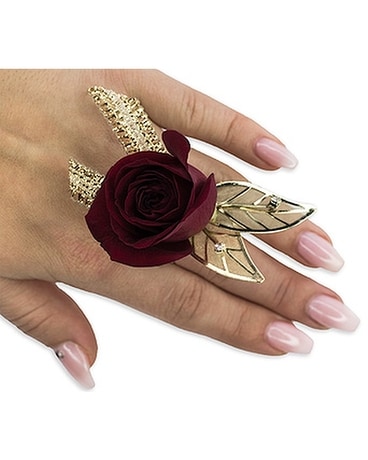 Ruby Metallic Floral Ring Flower Arrangement
