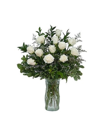 White Rose Elegance Flower Arrangement