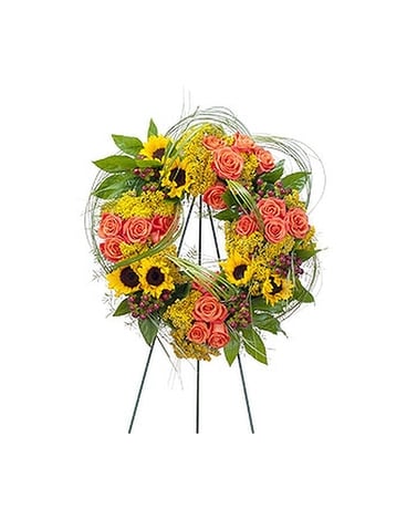 Heaven's Sunset Wreath Flower Arrangement