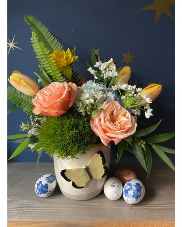Fluttering into Spring Flower Arrangement