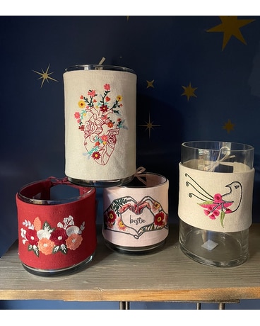 Embroidered Vase Wrap Designs Flower Arrangement