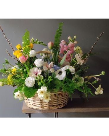 Lush Blossom Basket Flower Arrangement