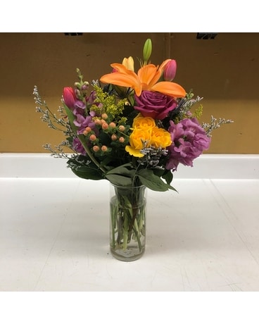 Simple Mixed Vase Flower Arrangement