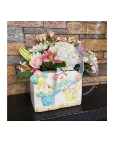 Baby Clown Musical Vase