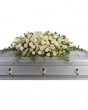 Purity and Peace Casket Spray Flower Arrangement
