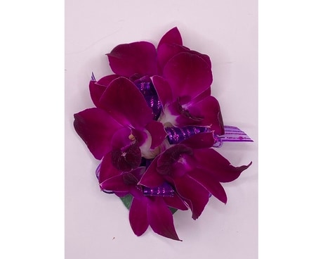 Classic Purple Orchid Corsage Flower Arrangement