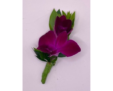 Classic Purple Orchid Boutonniere Boutonniere