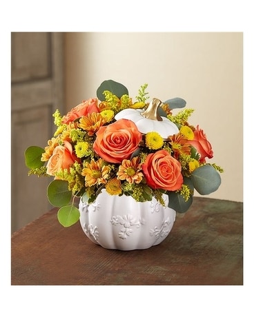 Plentiful White Pumpin Flower Arrangement