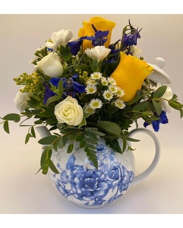 Teatime Tea Pot Flower Arrangement