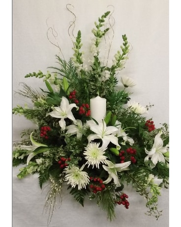 Candlelight Comfort Flower Arrangement