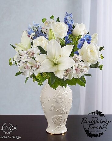 Loving Lenox Blue & White Sympathy Arrangement