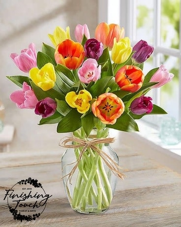 Mixed Tulips Flower Arrangement
