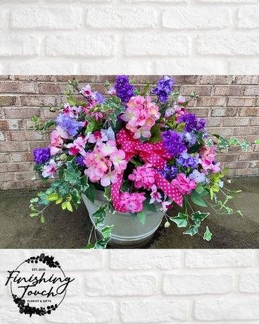 Silk Cemetery Headstone Saddle Sympathy Arrangement