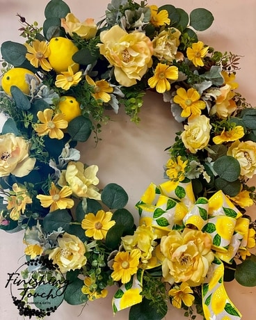 Lemon Floral Wreath Wreath