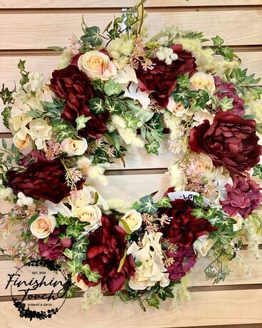 Burgandy Rose Silk Wreath Wreath