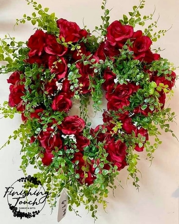 Red Heart Rose Silk Wreath Wreath