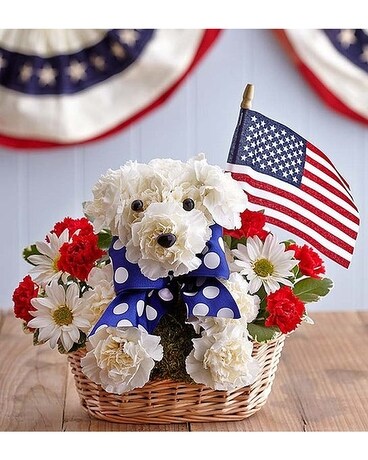 Patriotic Dog Flower Arrangement