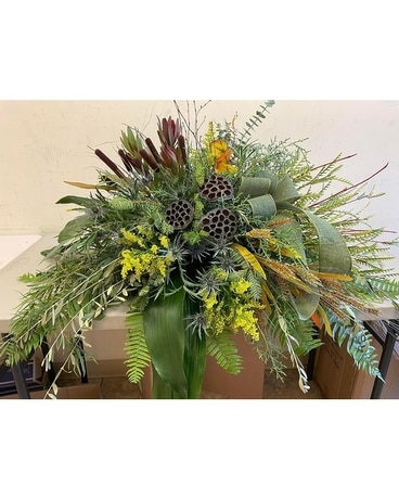 Natural Casket Spray Flower Arrangement
