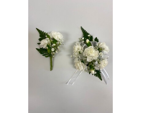 Let Love Shine Boutonniere and Corsage Combo Flower Arrangement